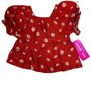 Lemon Kiss Girls Floral Blouse